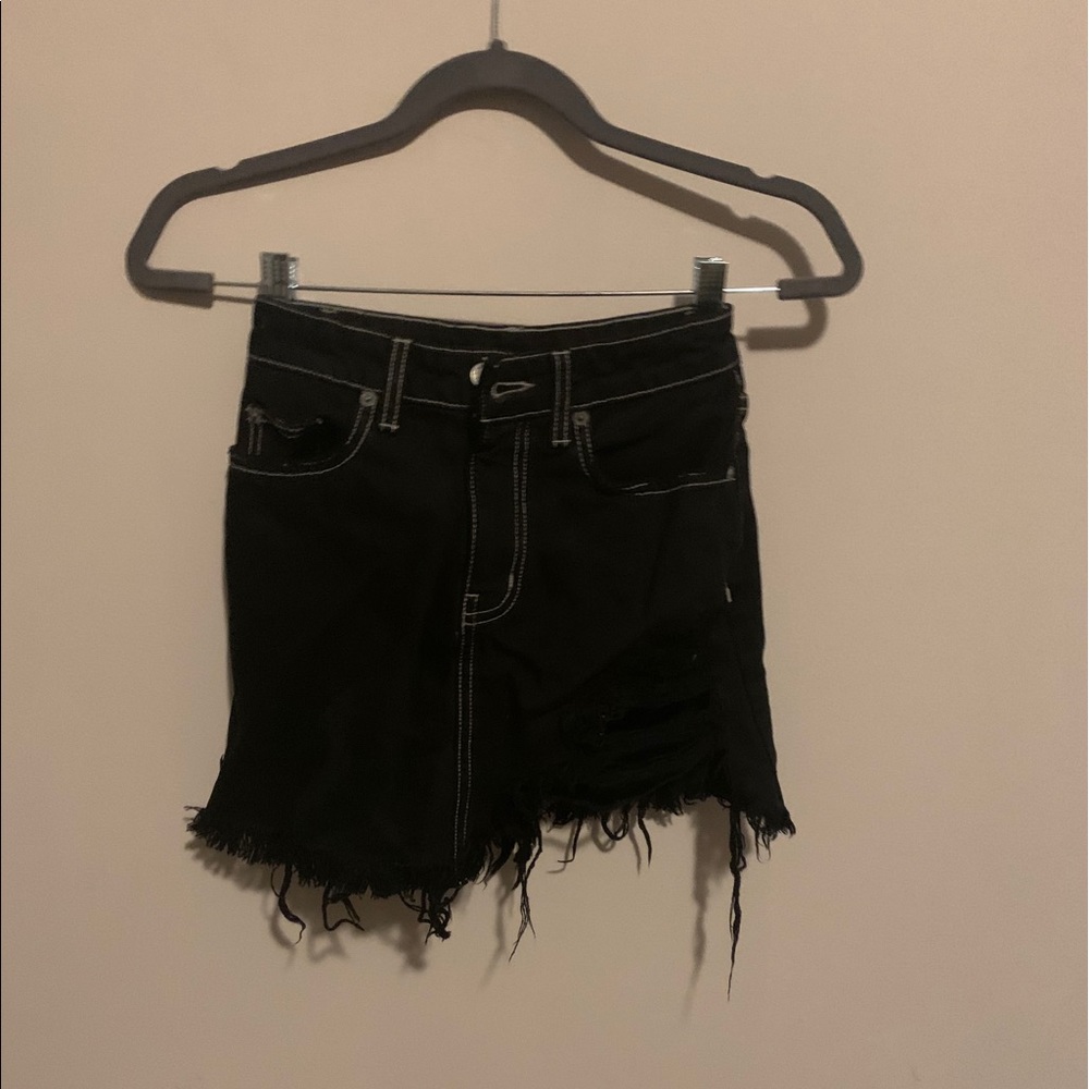 Black jean skirt